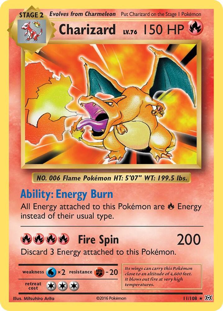 Charizard Holo Rare XY - Evolutions 11/108 NM (Back)