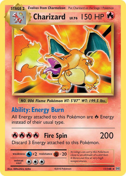Charizard Holo Rare XY - Evolutions 11/108 NM (Back)
