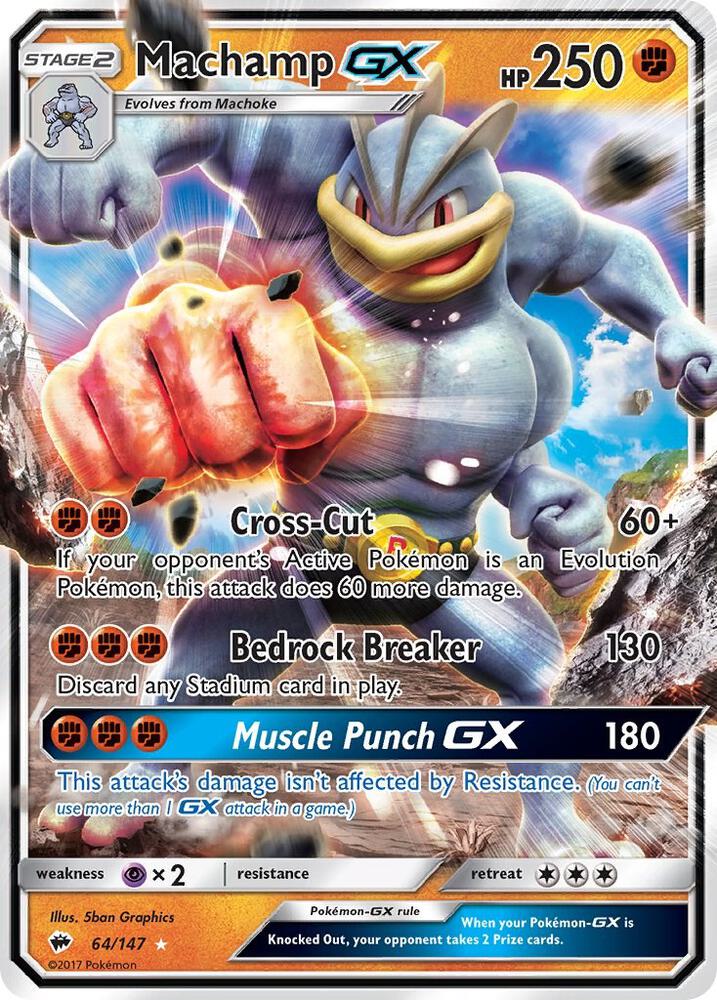 Machamp GX Ultra Rare SM - Burning Shadows 64/147 NM