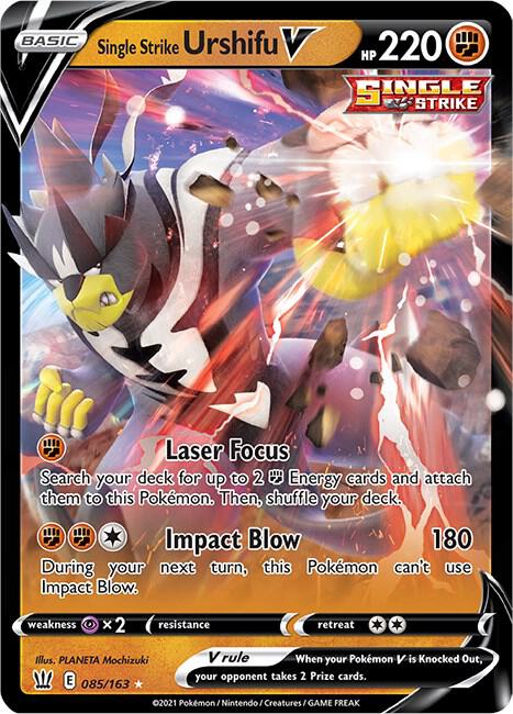 Single Strike Urshifu V Ultra Rare SWSH05: Battle Styles 085/163 NM (Back)
