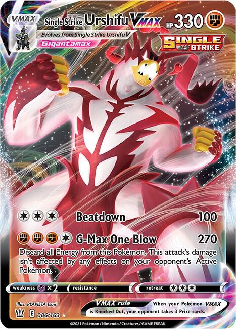 Single Strike Urshifu VMAX Ultra Rare SWSH05: Battle Styles 086/163 NM (Back)