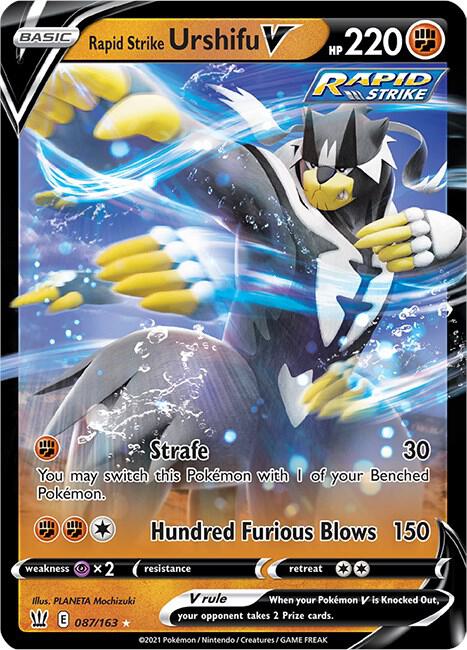 Rapid Strike Urshifu V Ultra Rare SWSH05: Battle Styles 087/163 NM (Back)