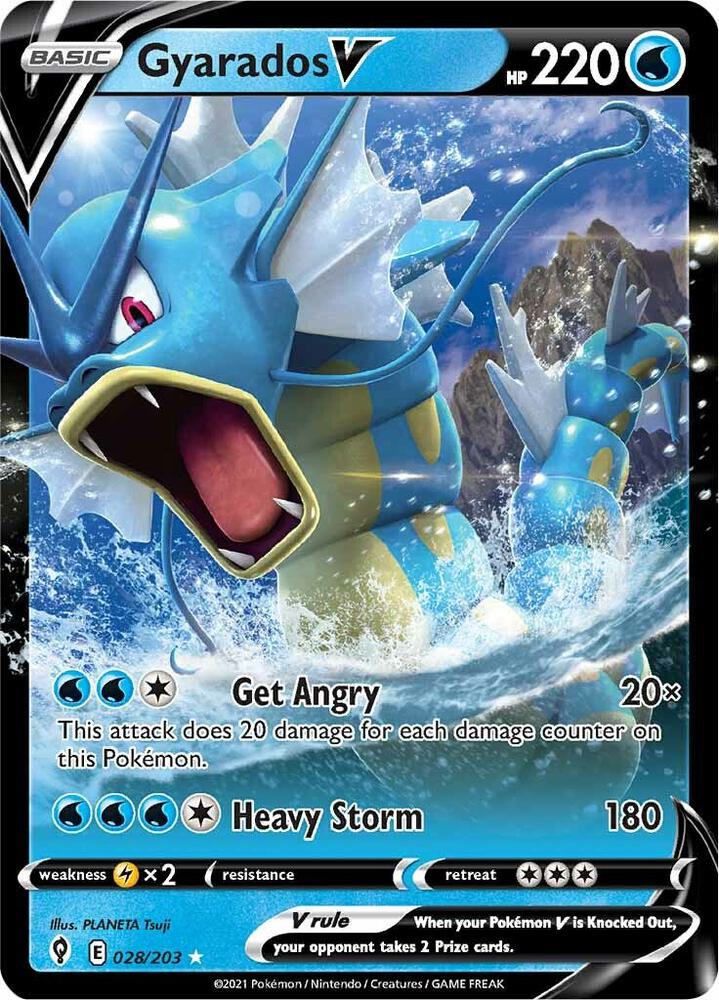 Gyarados V Ultra Rare SWSH07: Evolving Skies 028/203 NM