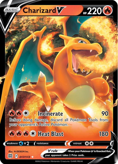 Charizard V Ultra Rare SWSH09: Brilliant Stars 017/172 NM