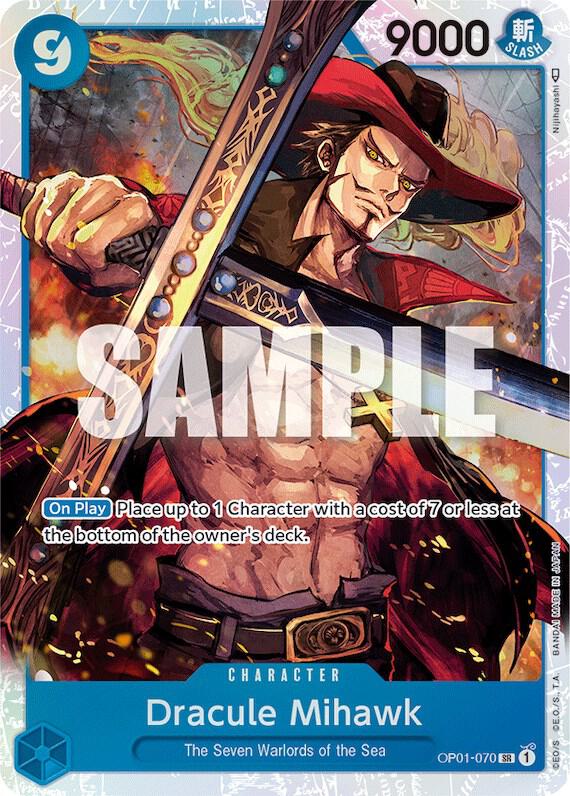Dracule Mihawk SR Romance Dawn OP01-070 NM (Back)