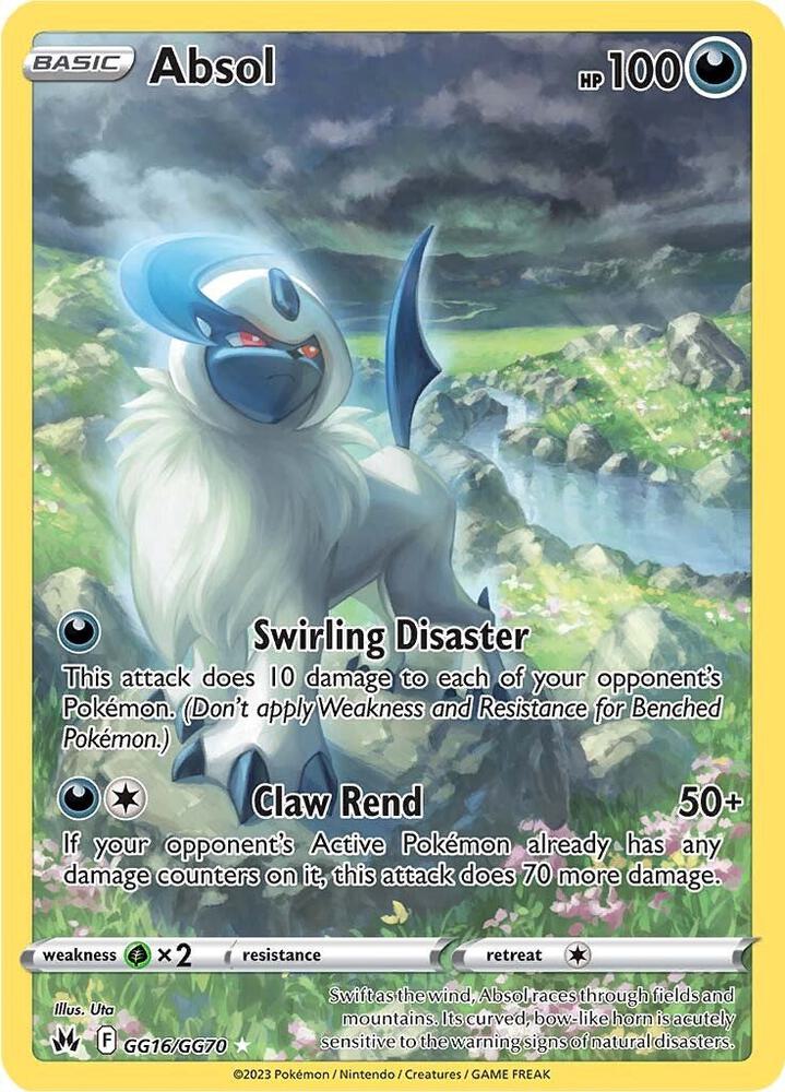 Absol Ultra Rare SWSH: Crown Zenith: Galarian Gallery GG16/GG70 NM (Back)