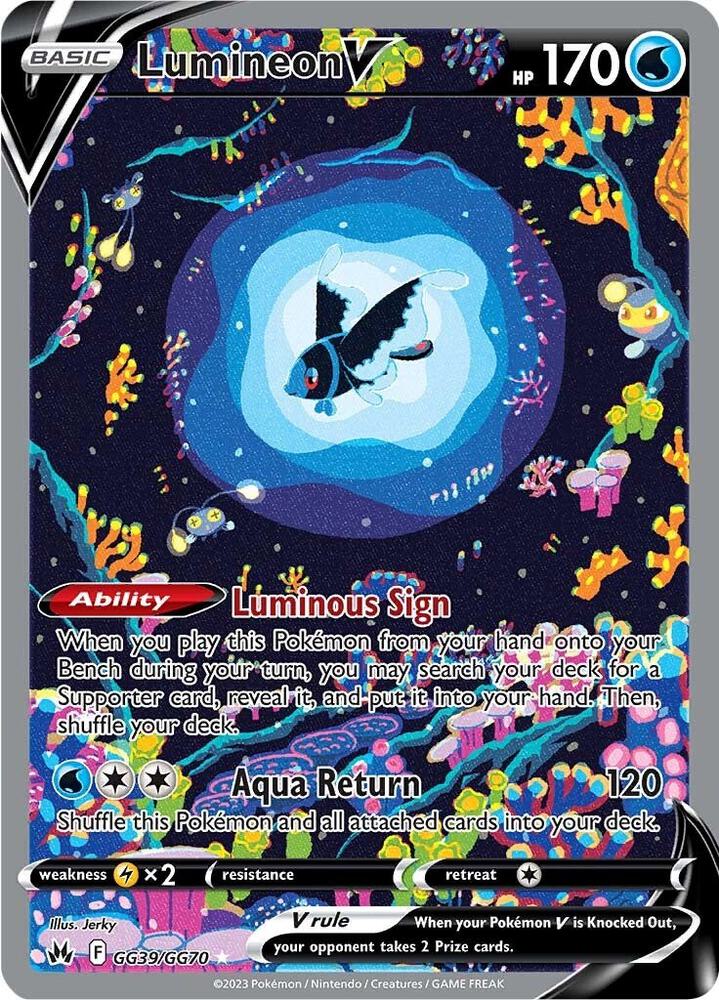 Lumineon V Ultra Rare SWSH: Crown Zenith: Galarian Gallery GG39/GG70 NM (Back)