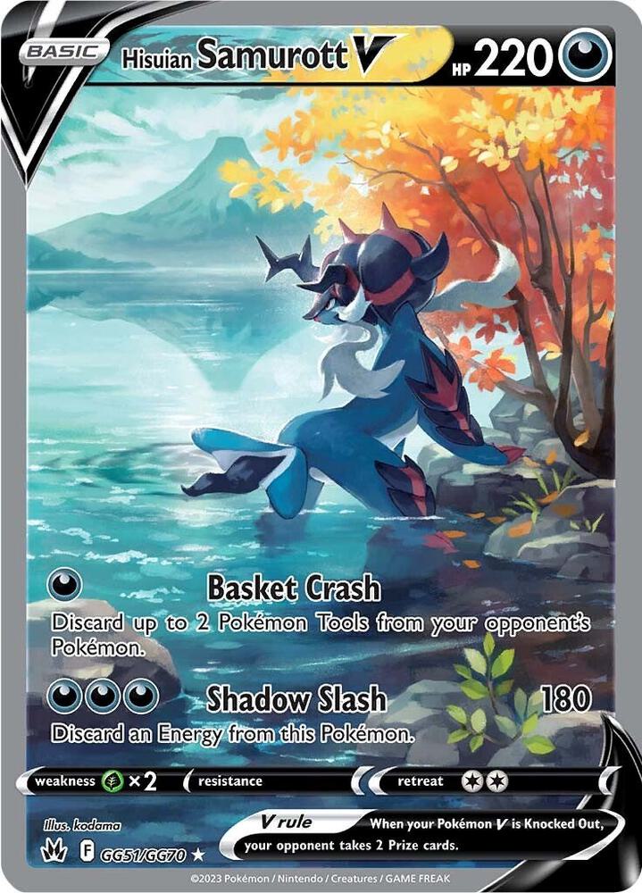 Hisuian Samurott V Ultra Rare Crown Zenith: Galarian Gallery GG51/GG70 NM (Back)