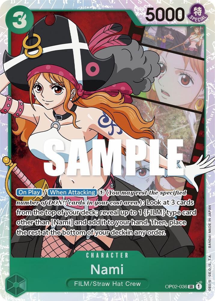 Nami SR Paramount War OP02-036 NM (Back)