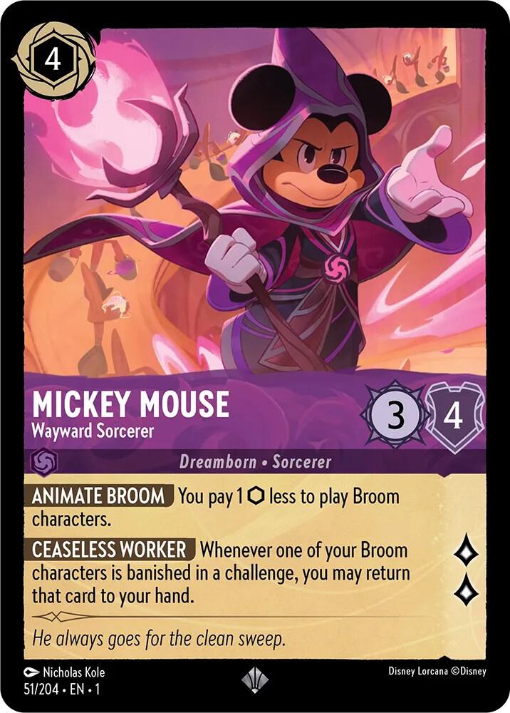 Mickey Mouse - Wayward Sorcerer Super Rare The First Chapter 51/204 NM (Back)