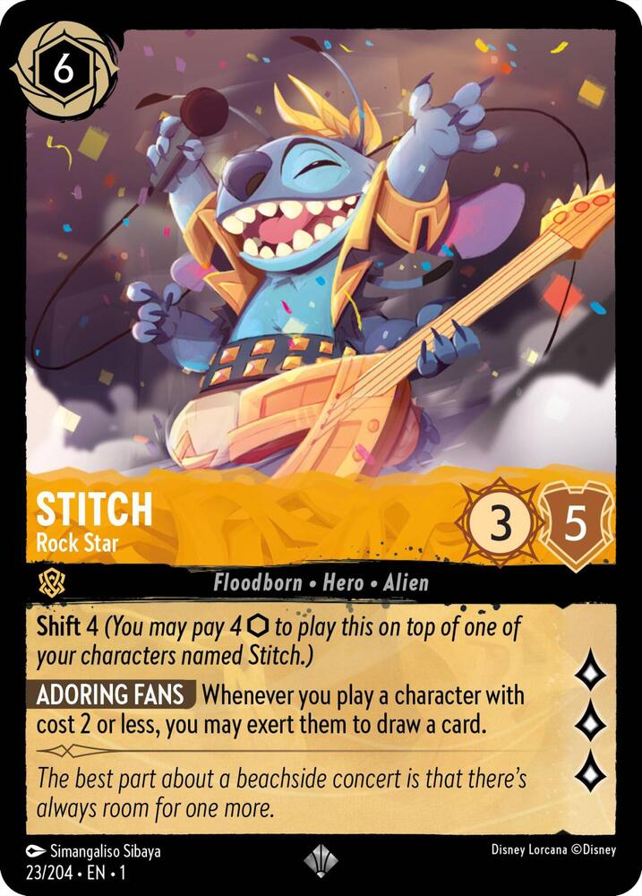 Stitch - Rock Star Super Rare The First Chapter 23/204 NM (Back)