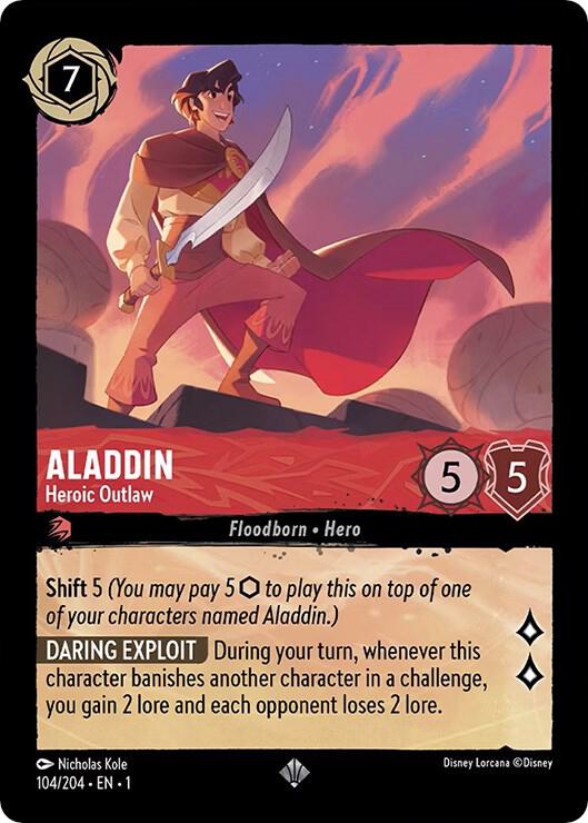 Aladdin - Heroic Outlaw Super Rare The First Chapter 104/204 NM (Back)