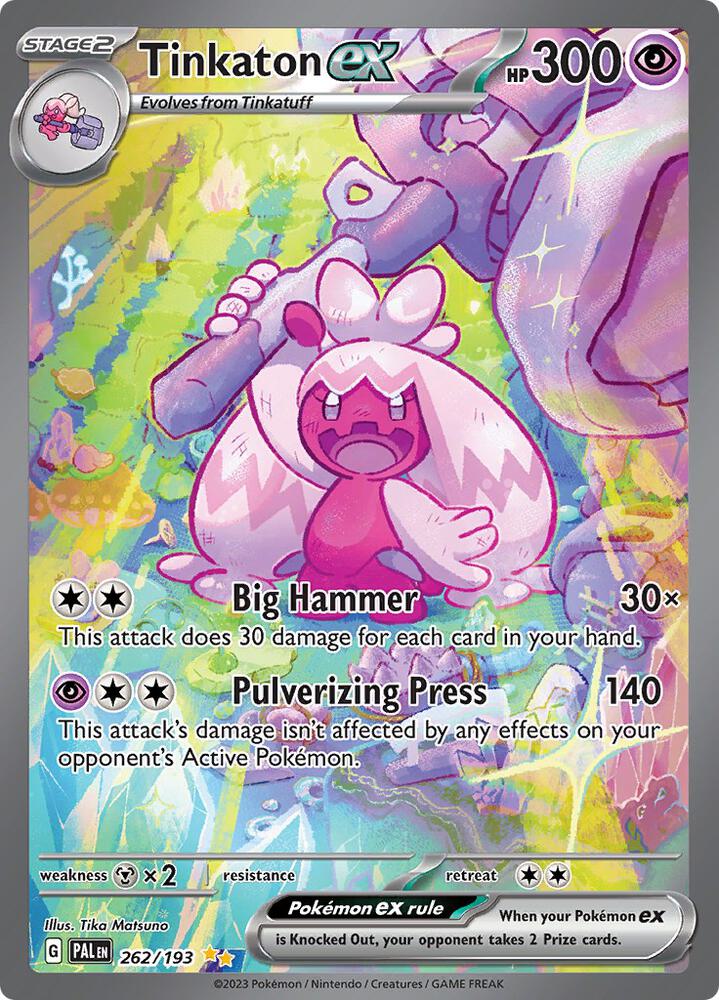 Tinkaton ex Special Illustration Rare SV02: Paldea Evolved 262/193 NM (Back)
