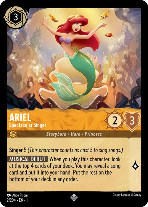 Ariel - Spectacular Singer Super Rare The First Chapter 2/204 NM (Back)