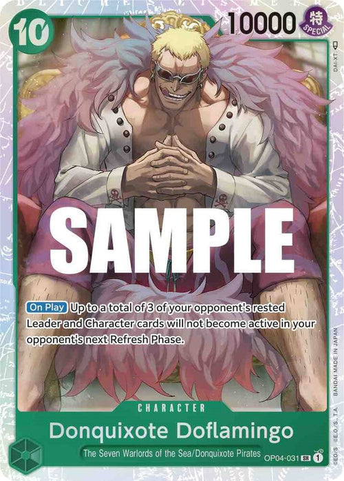 Donquixote Doflamingo (031) SR Kingdoms of Intrigue OP04-031 NM (Back)