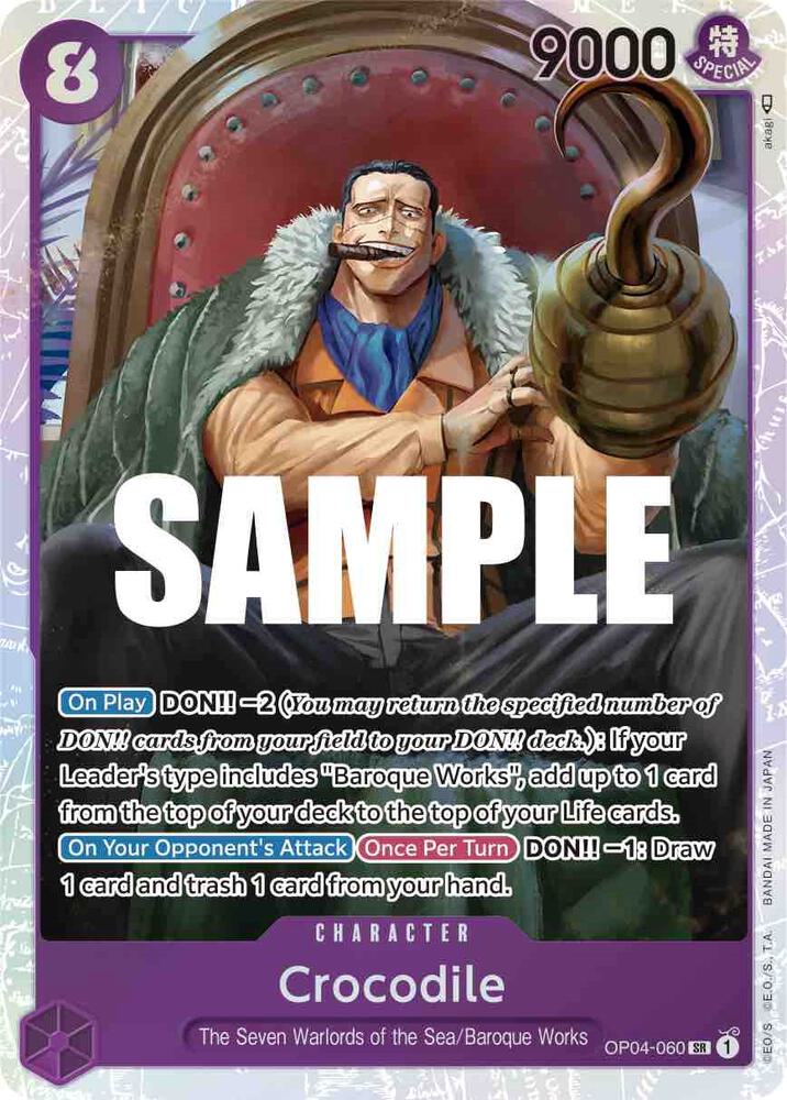 Crocodile SR Kingdoms of Intrigue OP04-060 NM (Back)