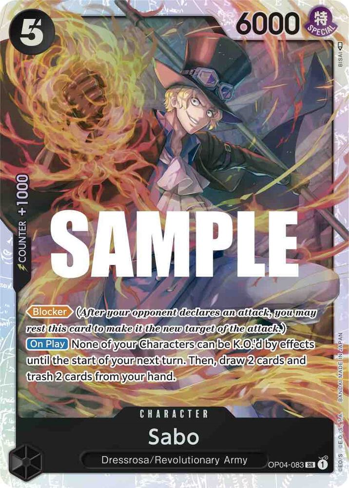 Sabo SR Kingdoms of Intrigue OP04-083 NM (Back)