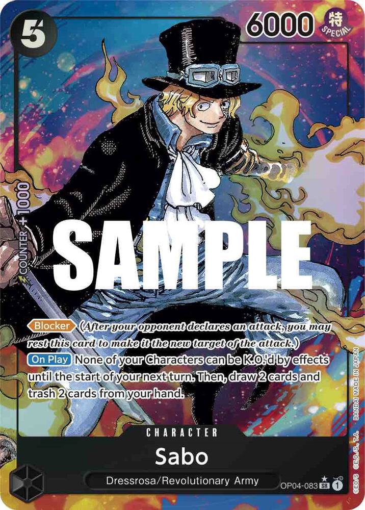 Sabo (Alternate Art) SR Kingdoms of Intrigue OP04-083 NM (Back)
