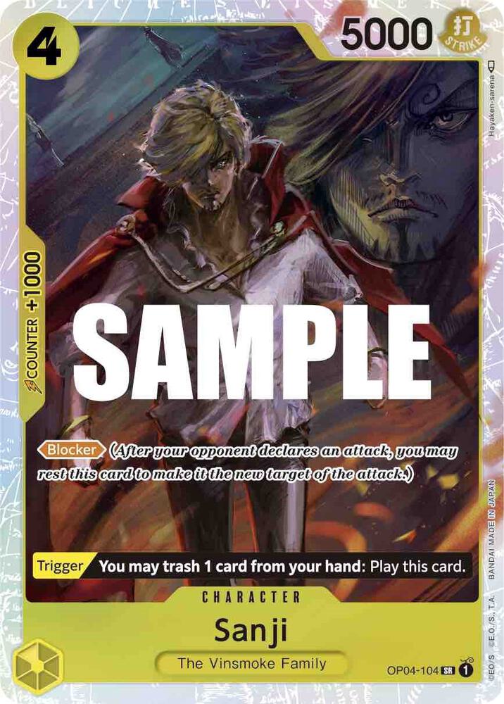 Sanji (104) SR Kingdoms of Intrigue OP04-104 NM (Back)