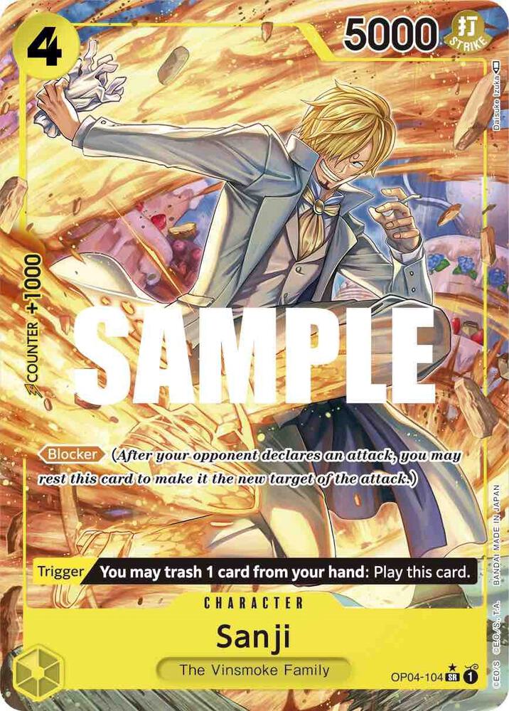 Sanji (104) (Alternate Art) SR Kingdoms of Intrigue OP04-104 NM (Back)