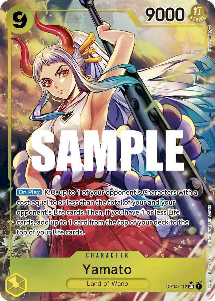 Yamato (Alternate Art) SR Kingdoms of Intrigue OP04-112 NM (Back)