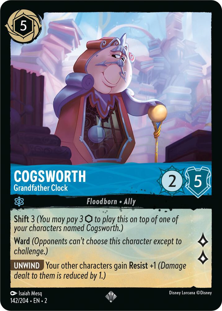 Cogsworth - Grandfather Clock Super Rare Rise of the Floodborn 142/204 NM (Back)