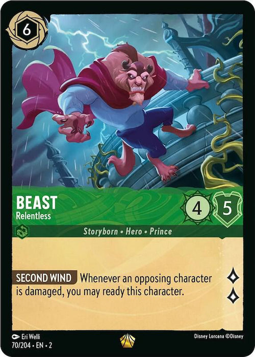 Beast - Relentless Legendary Rise of the Floodborn 70/204 NM (Back)