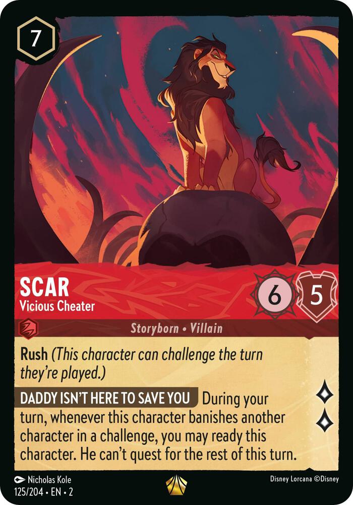 Scar - Vicious Cheater Legendary Rise of the Floodborn 125/204 NM (Back)