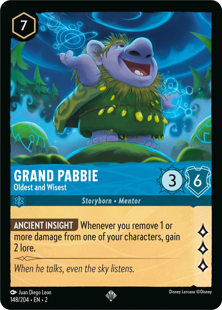 Grand Pabbie - Oldest and Wisest Super Rare Rise of the Floodborn 148/204 NM (Back)
