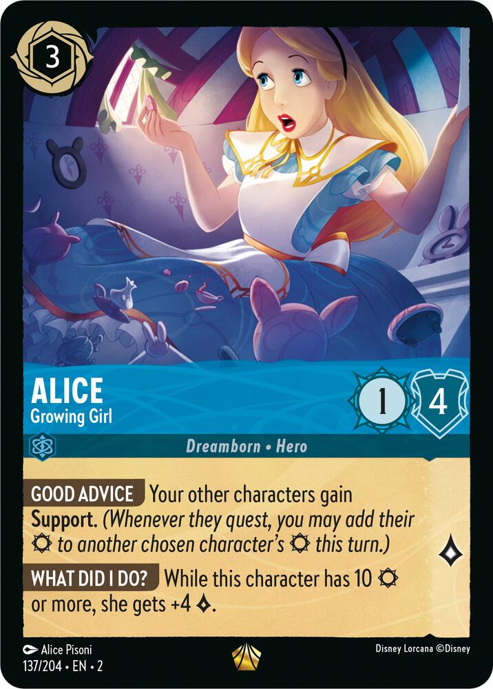 Alice - Growing Girl Legendary Rise of the Floodborn 137/204 NM (Back)