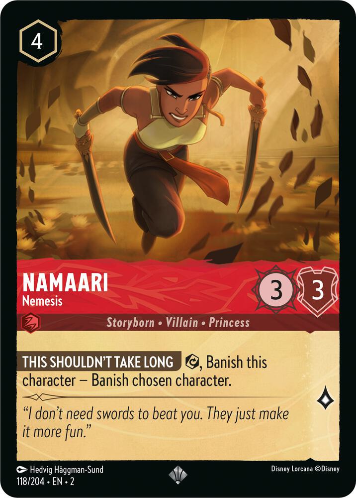 Namaari - Nemesis Super Rare Rise of the Floodborn 118/204 NM (Back)