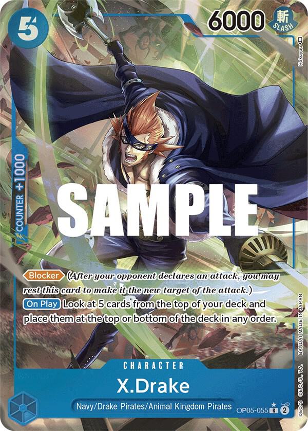 X.Drake (Alternate Art) R Awakening of the New Era OP05-055 NM (Back)