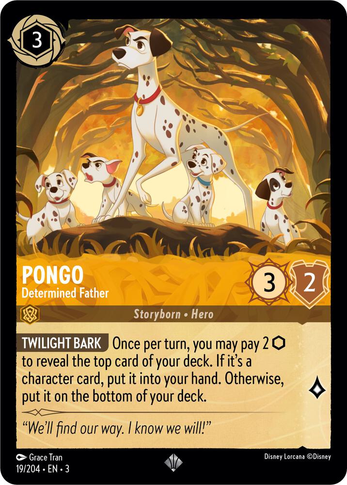 Pongo - Determined Father Super Rare Into the Inklands 19/204 NM (Back)