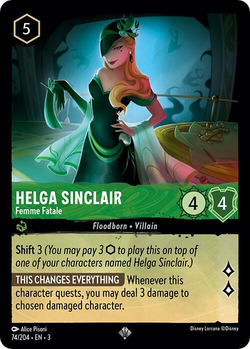 Helga Sinclair - Femme Fatale Super Rare Into the Inklands 74/204 NM (Back)