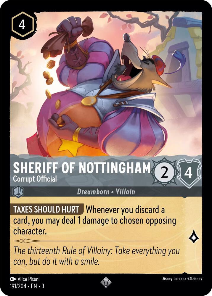 Sheriff of Nottingham - Corrupt Official Super Rare Into the Inklands 191/204 NM (Back)