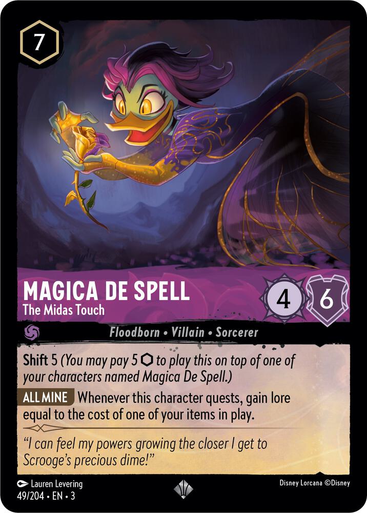 Magica De Spell - The Midas Touch Super Rare Into the Inklands 49/204 NM (Back)