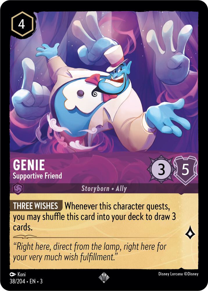 Genie - Supportive Friend Super Rare Into the Inklands 38/204 NM (Back)