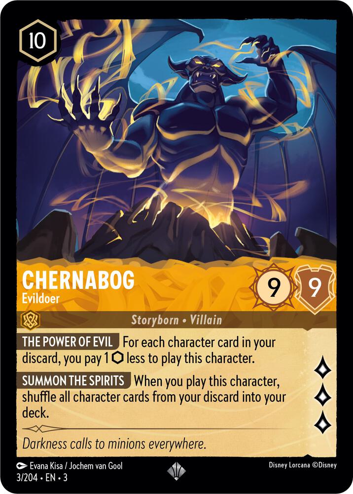 Chernabog - Evildoer Super Rare Into the Inklands 3/204 NM (Back)