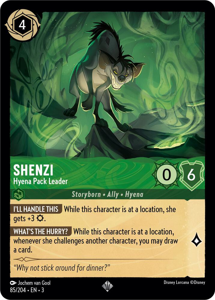 Shenzi - Hyena Pack Leader Super Rare Into the Inklands 85/204 NM (Back)