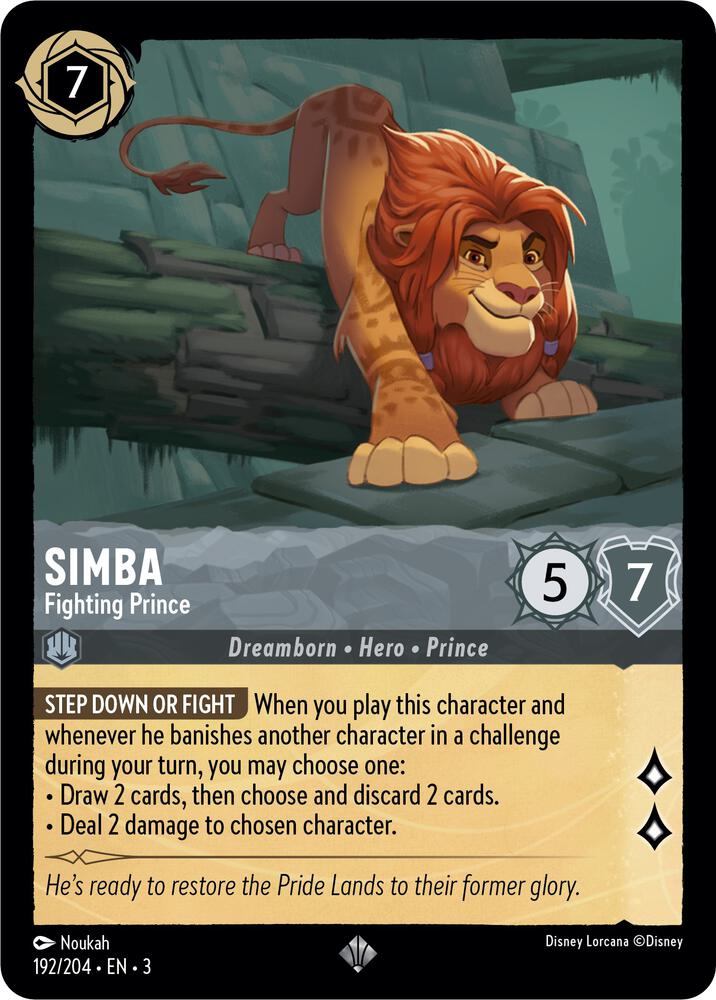 Simba - Fighting Prince Super Rare Into the Inklands 192/204 NM (Back)