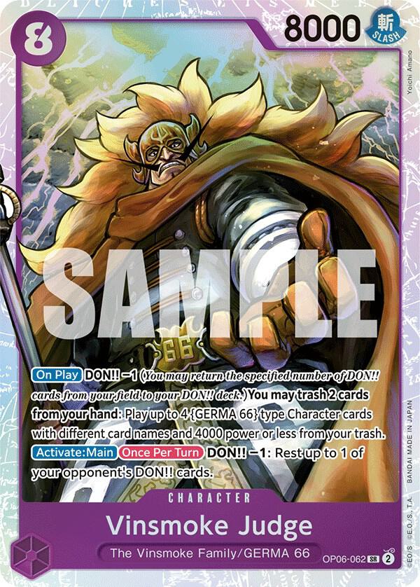Vinsmoke Judge SR Wings of the Captain OP06-062 NM (Back)