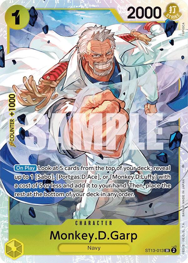 Monkey.D.Garp SR Ultra Deck: The Three Brothers ST13-013 NM (Back)