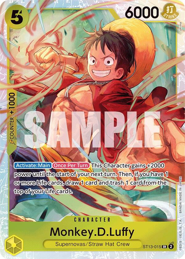 Monkey.D.Luffy (015) SR Ultra Deck: The Three Brothers ST13-015 NM (Back)