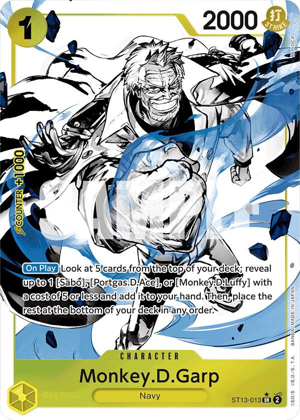 Monkey.D.Garp (Parallel) SR Ultra Deck: The Three Brothers ST13-013 NM (Back)