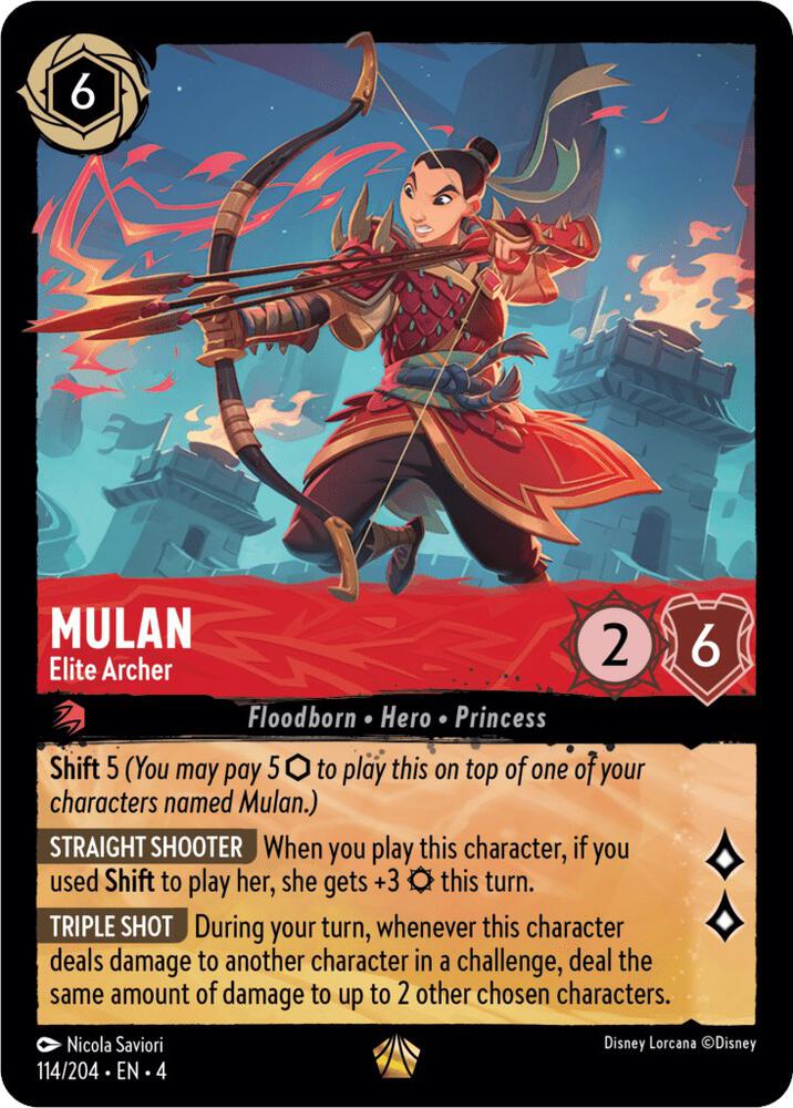 Mulan - Elite Archer Super Rare Fabled 126/204 NM (Back)