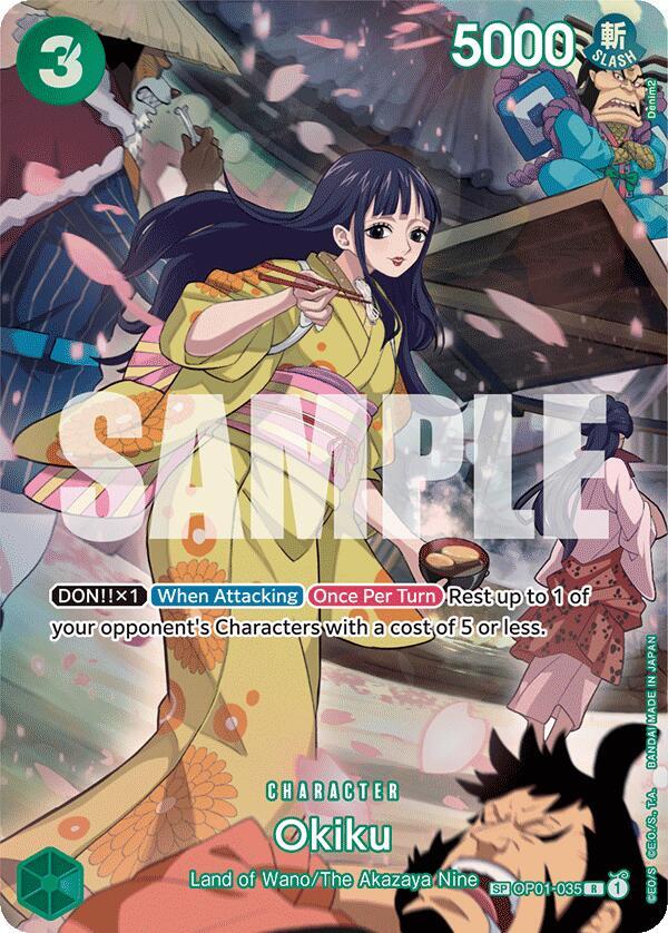 Okiku (SP) R 500 Years in the Future OP01-035 NM (Back)