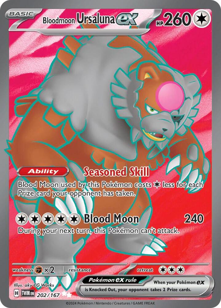 Bloodmoon Ursaluna ex - Ultra Rare SV06: Twilight Masquerade 202/167 NM (Back)