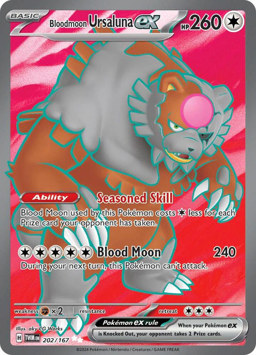 Bloodmoon Ursaluna ex - Ultra Rare SV06: Twilight Masquerade 202/167 NM (Back)