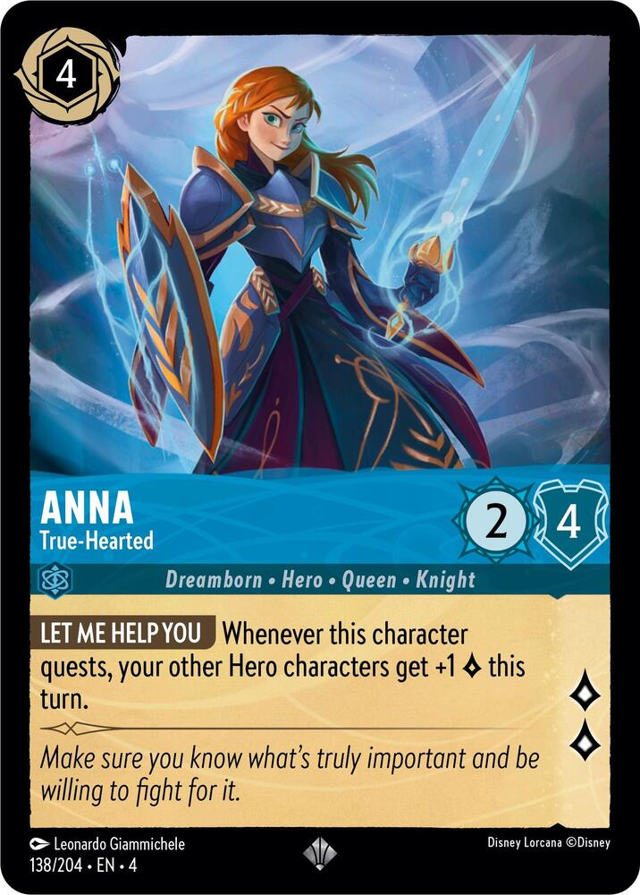 Anna - True-Hearted Super Rare Ursula's Return 138/204 NM (Back)