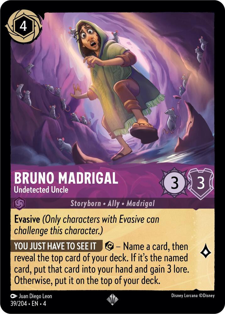 Bruno Madrigal - Undetected Uncle Super Rare Ursula's Return 39/204 NM (Back)